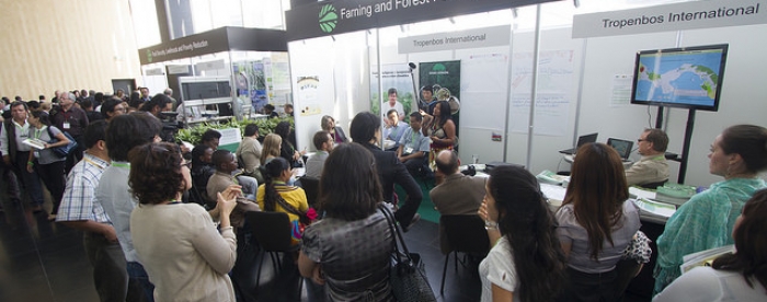 Forest and farming families speaking out at the Global Landscapes Forum, Lima